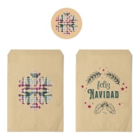 Envelope clássico para prendas de Natal 24 x 16 cm com autocolantes - 10 unidades.