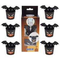 Conjunto de decoração de cupcakes com morcegos do Halloween - PME - 6 unidades