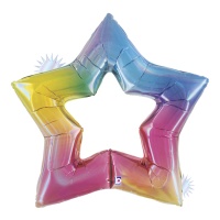Balão Estrela Arco-Íris 1,22 m - Grabo