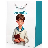 Sacola de presente para Primeira Comunhão - menino marinheiro, 32 x 26 x 12 cm