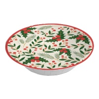 Bols de Natal com flores de azevinho de 17,5 cm - 6 unidades