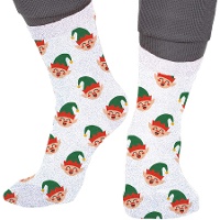 Meias de Natal com glitter em forma de elfos - 1 par