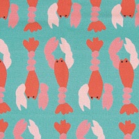 Tecido de lona de algodão Lobsters Turquoise - Katia