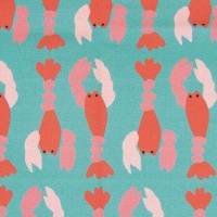 Tecido de lona de algodão Lobsters Turquoise - Katia