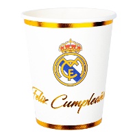Copos do Real Madrid de Feliz Aniversário - 8 unidades