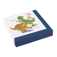 Guardanapos Dinossauros pré-históricos 16,5 x 16,5 cm - 20 unid.