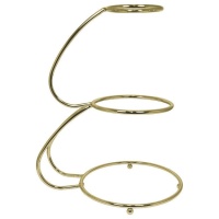Suporte para bolos em forma de E com acabamento dourado - PME - 3 alturas
