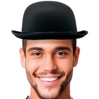 Chapéu de coco preto de luxo - 60 cm