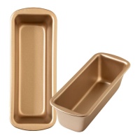 Forma de pão em alumínio de 21 x 8 cm em ouro rosa - 1 peça