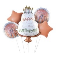 Bouquet bolo de aniversário com velas - 5 unidades