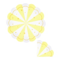 Guardanapos triangulares amarelos pastel 16 x 16 cm - 12 unid.