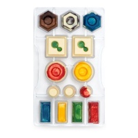 Molde para figuras geométricas de chocolate 20 x 12 cm - Decora - 14 cavidades