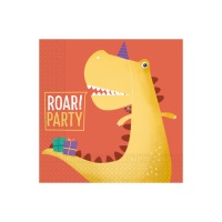 Guardanapos Dino Party de 16,5 x 16,5 cm - 20 unidades