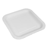 Pratos de 20 cm de cartão branco quadrados - 50 unidades