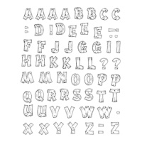 Carimbos do alfabeto em acrílico de madeira - Innspiro