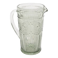 Jarra de 1 L de vidro gravado verde água
