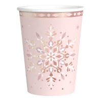 Copos de Natal Rosé 270 ml - 6 unidades