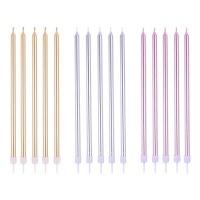 Velas metálicas de 18 cm de comprimento - PME - 16 pcs.