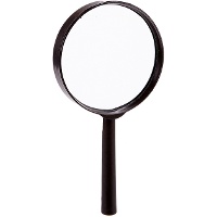 Lupa de vidro com cabo preto de 6 cm