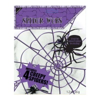 Teia de aranha branca com aranhas 35 gr.