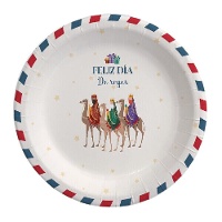 Pratos dos Reis Magos branco de 23 cm - 6 unidades