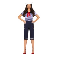 Fato de marinheiro com lenço vermelho para mulher