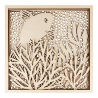 Moldura de madeira para peixes com 5 níveis 25 x 25 cm