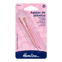 Agulhas de tricotar de plástico para crianças 6,5 e 7,5 cm - Hemline - 4 unid.