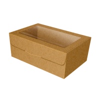 Caixa de 19,5 x 11 x 7,5 cm para bolachas kraft.