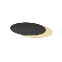Base redonda dourada e preta para bolos de 24 x 24 x 0,3 cm - Decora