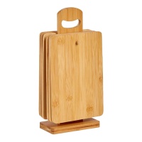 Tábua de cortar 21 x 14 cm com suporte - 6 peças.