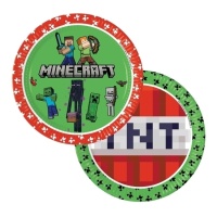 Pratos Minecraft 23 cm - 8 unid.