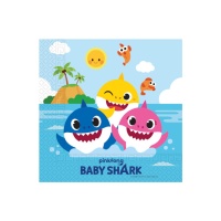 Guardanapos de Baby Shark family de 16,5 x 16,5 cm - 20 unidades