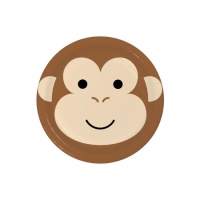 Pratos de Macaco de 22 cm - 8 unidades