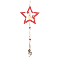 Pendente em forma de estrela de madeira de 30 cm