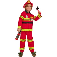 Fantasia de bombeiro vermelho infantil
