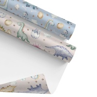 Papel de Presente com Dinossauros Bebé - 1 unidade