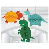 Pendente bola ninho de dinossauro - 3 peças