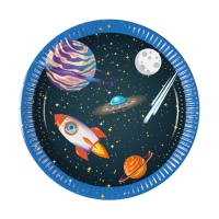 Placas galáxia espaço exterior 19,5 cm - 8 unid.