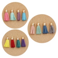 Borlas com pendente colorido 3,8 cm - 4 unid.