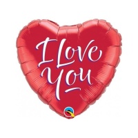 Eu te amo balão de coração vermelho 46 cm - Qualatex