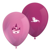 Balões de unicórnio e de castelo 30 cm - 6 unidades