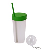 Tampa para copos com canudo de silicone - 1 unidade