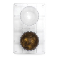 Molde para esferas de chocolate 27,5 x 17,5 cm - Decora - 2 cavidades