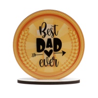 Topper para bolo com mensagem Best Dad Ever - Dekora