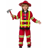 Fato de bombeiro vermelho e amarelo para rapaz