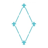 Stencil rhombus com fleur-de-lis 15 x 20 cm - Artis decor - 1 unidade