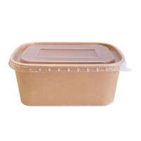 Recipiente biodegradável de 0,75 L com tampa - 3 unidades