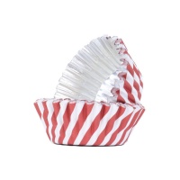 Cápsulas para cupcakes vermelhas e brancas com interior em alumínio - PME - 30 unid.