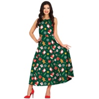 Vestido verde de Natal para mulher
